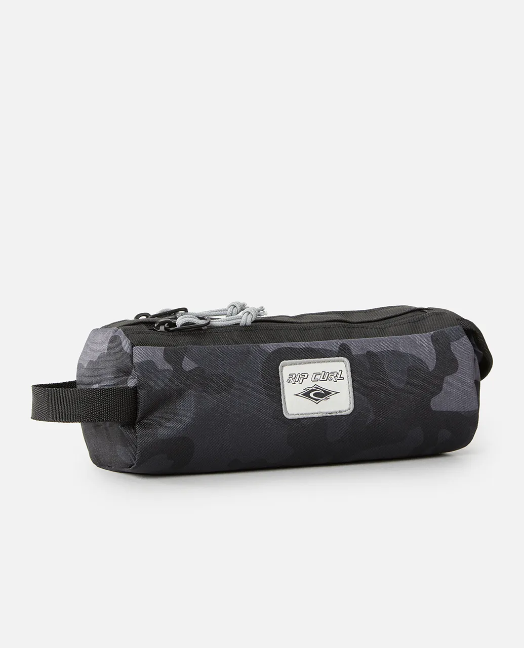 2 Compartment Pencil Case in Black & Grey