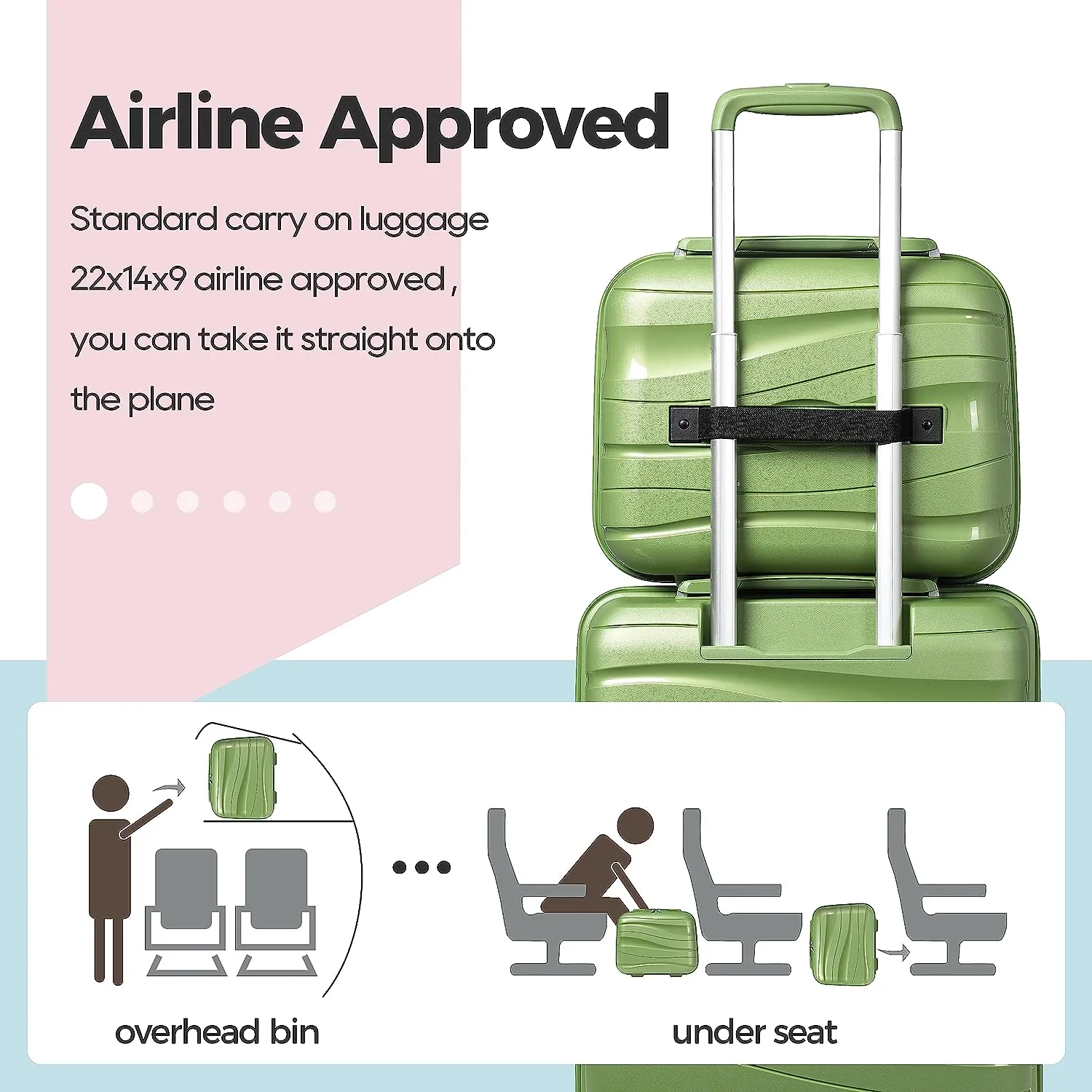 3 Pieces Set Luggage 14 INCH 20 INCH Carry on Luggage Set 1906
