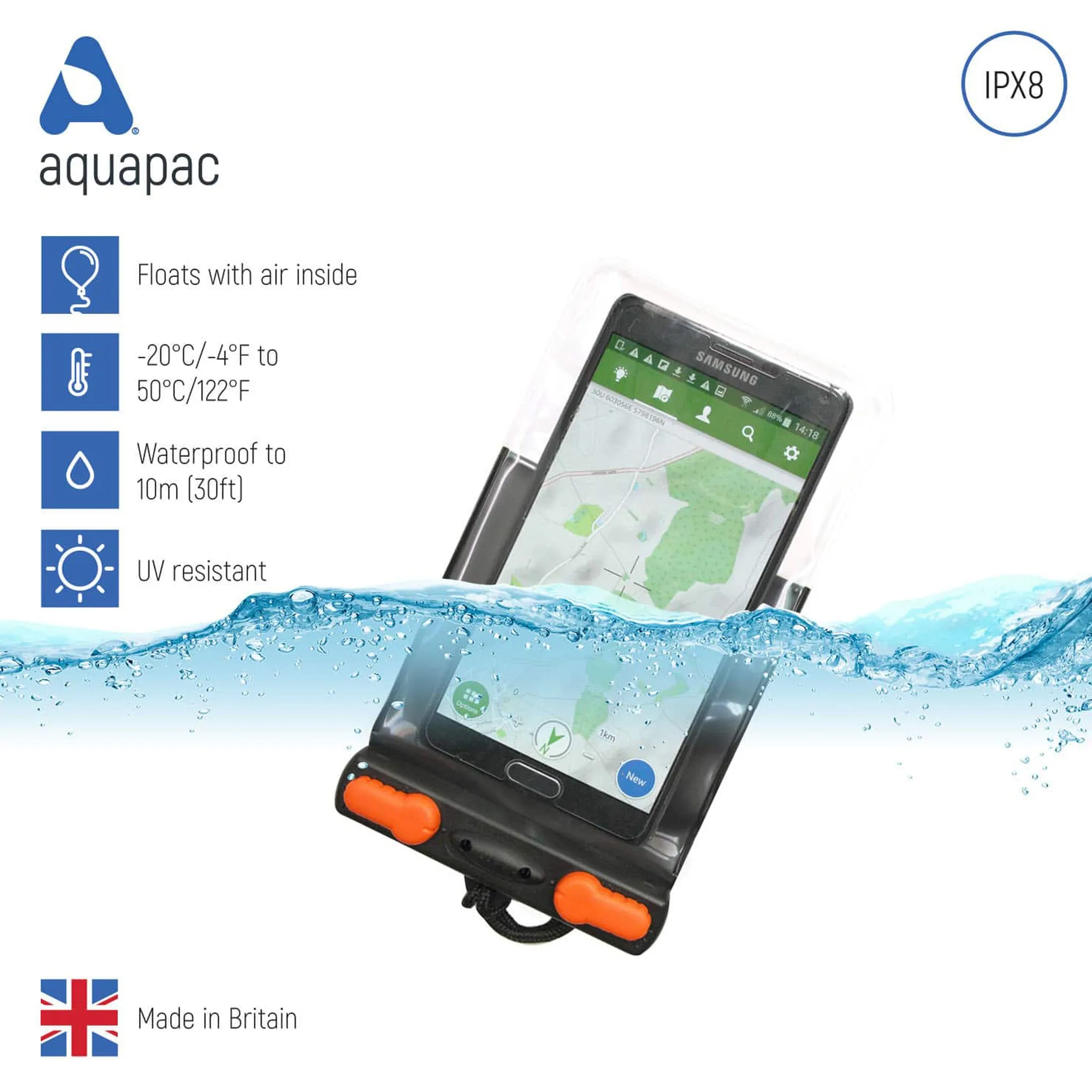 Aquapac Aquasac Economy Waterproof Phone Case iPhones up to 13 & 14 Pro