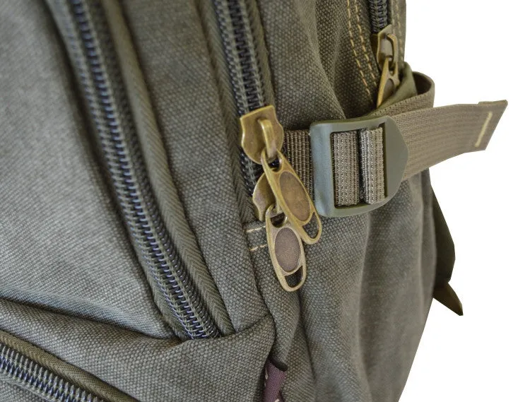 Army Green Vintage School Laptop Backpack