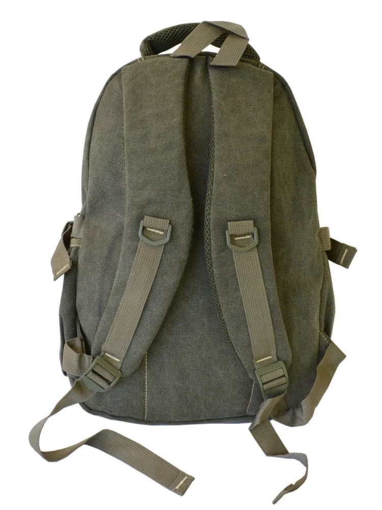 Army Green Vintage School Laptop Backpack