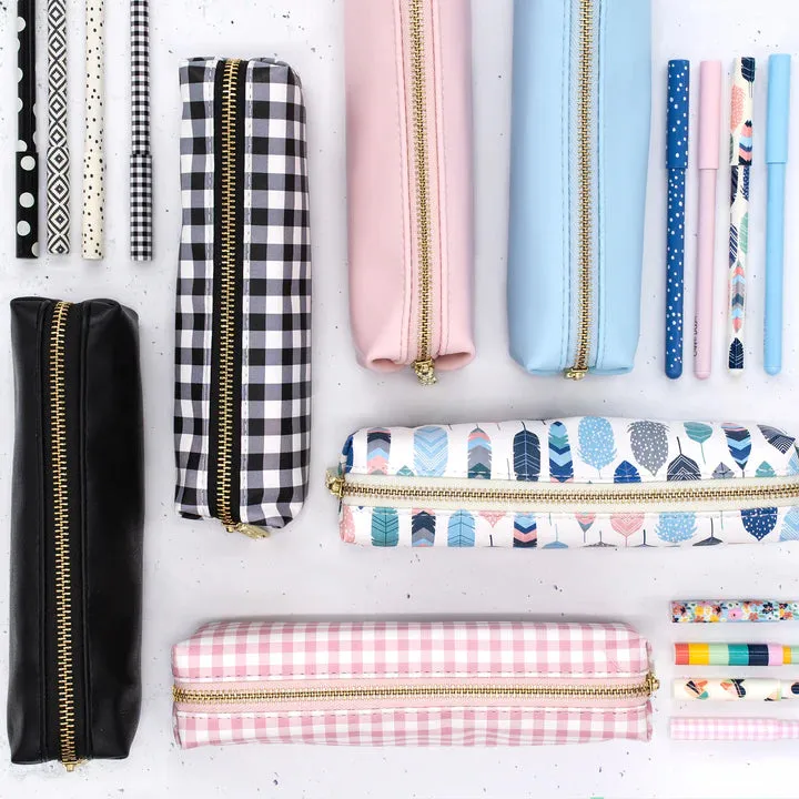 Ballerina Pink Check Slim Pencil Case