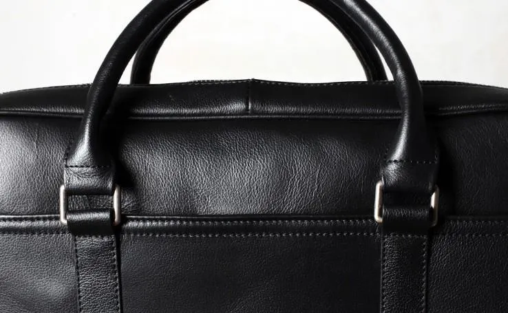 Black Leather Mens Cool Briefcase Work Bag Business Bag for men