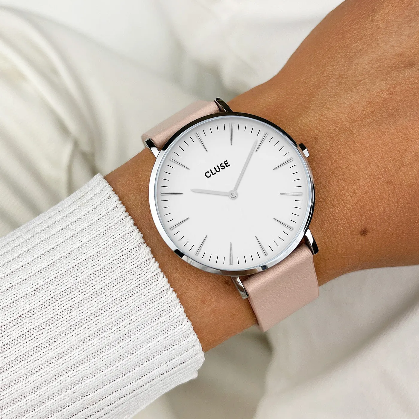 Boho Chic Leather Nude, Silver Colour
