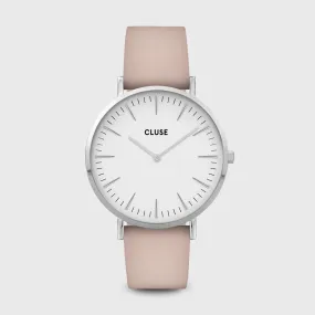Boho Chic Leather Nude, Silver Colour