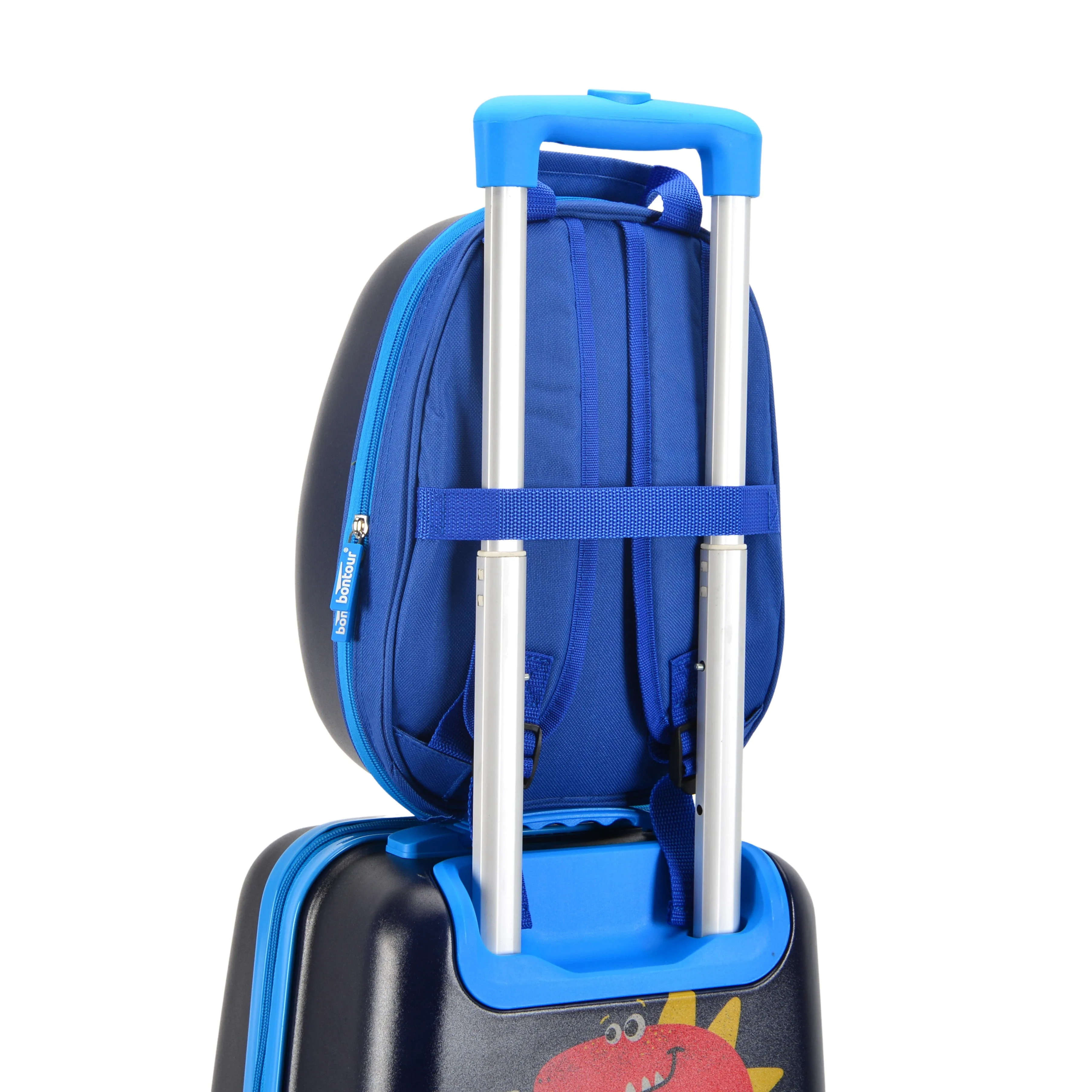 BONTOUR 2 pcs kids' luggage set, backpack   trolley, scratch-resistant (Dinosaur B)
