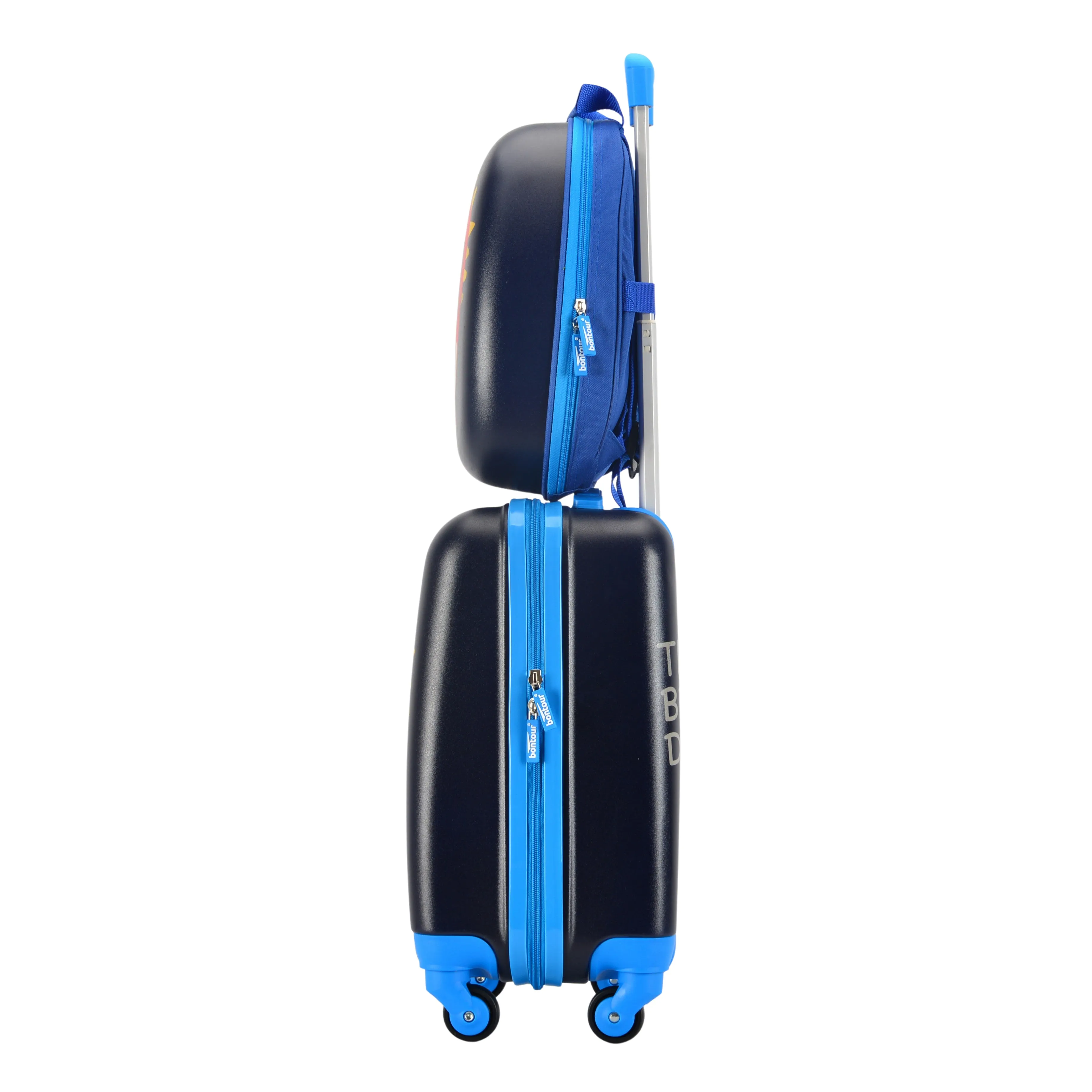 BONTOUR 2 pcs kids' luggage set, backpack   trolley, scratch-resistant (Dinosaur B)