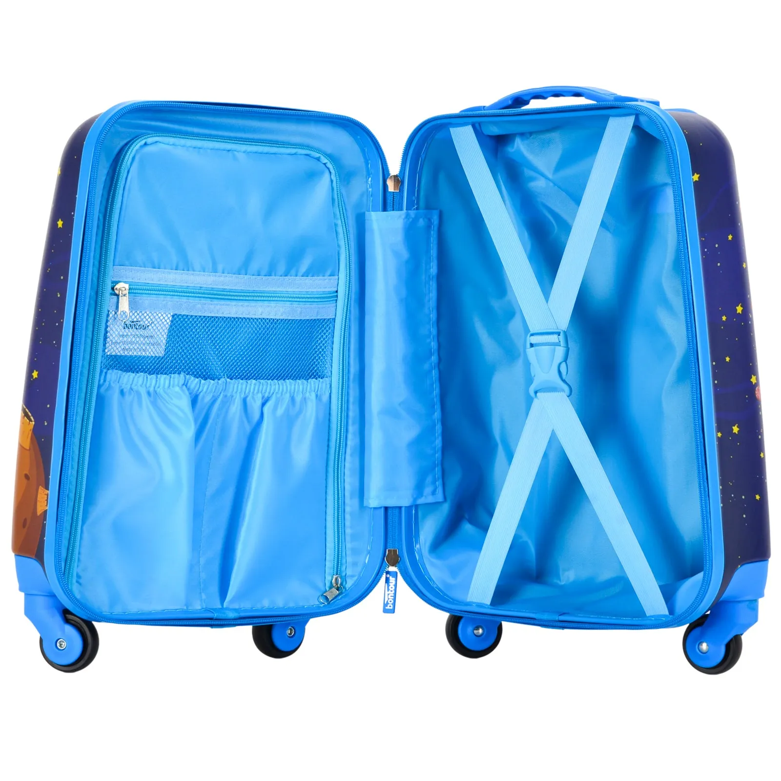 BONTOUR 2 pcs kids' luggage set, backpack   trolley, scratch-resistant (Dinosaur B)