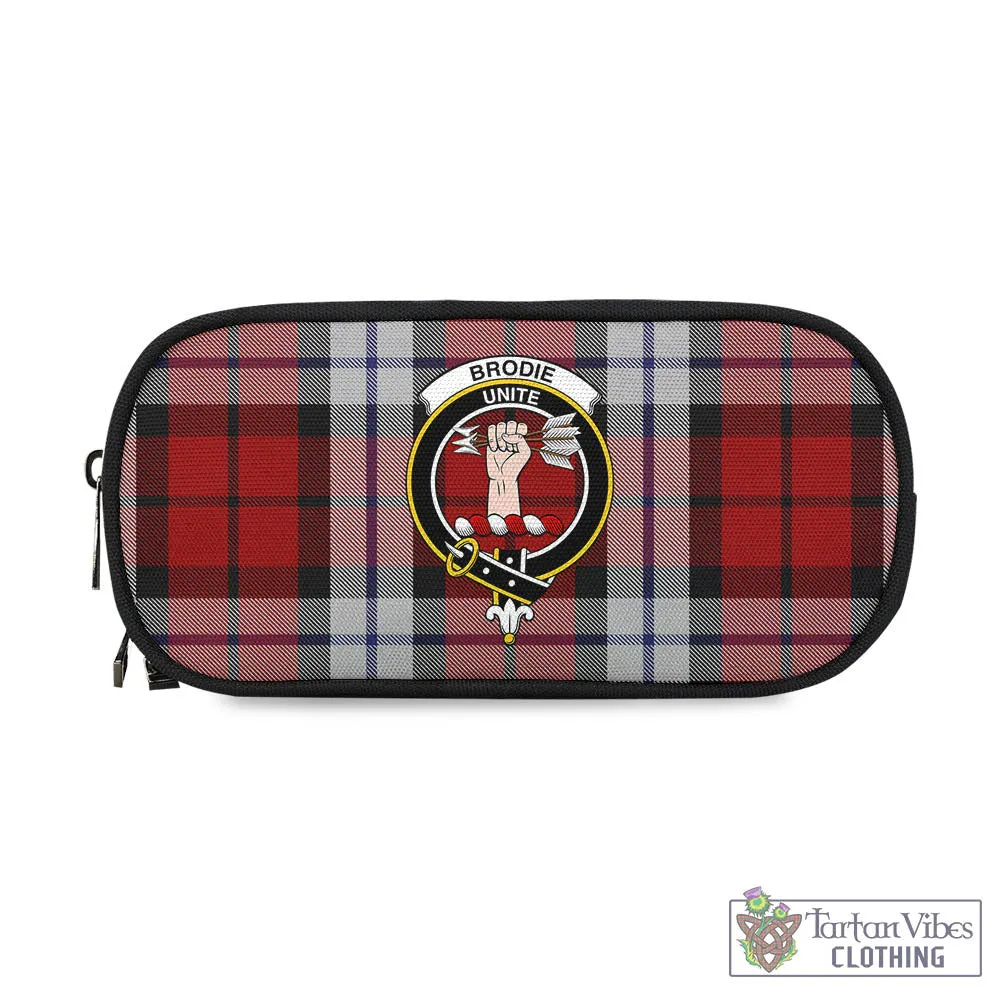 Brodie Dress Tartan Pen and Pencil Case with Family Crest