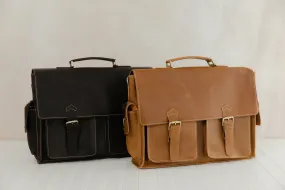 Brown Soft Leather Briefcase Bag