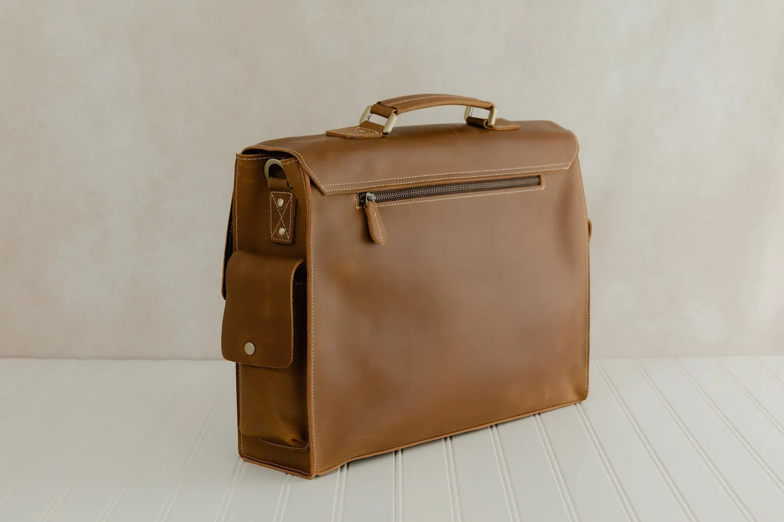 Brown Soft Leather Briefcase Bag