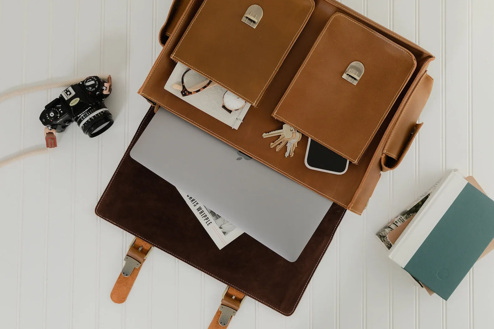 Brown Soft Leather Briefcase Bag