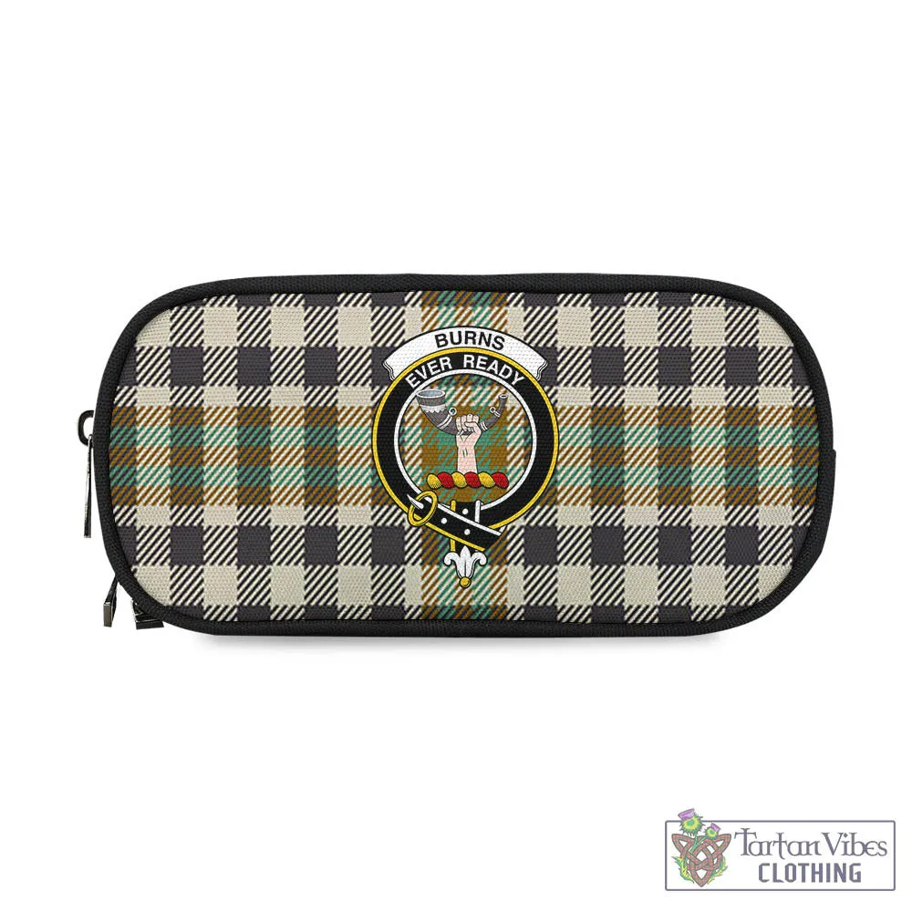 Burns Check Tartan Pen and Pencil Case with Family Crest