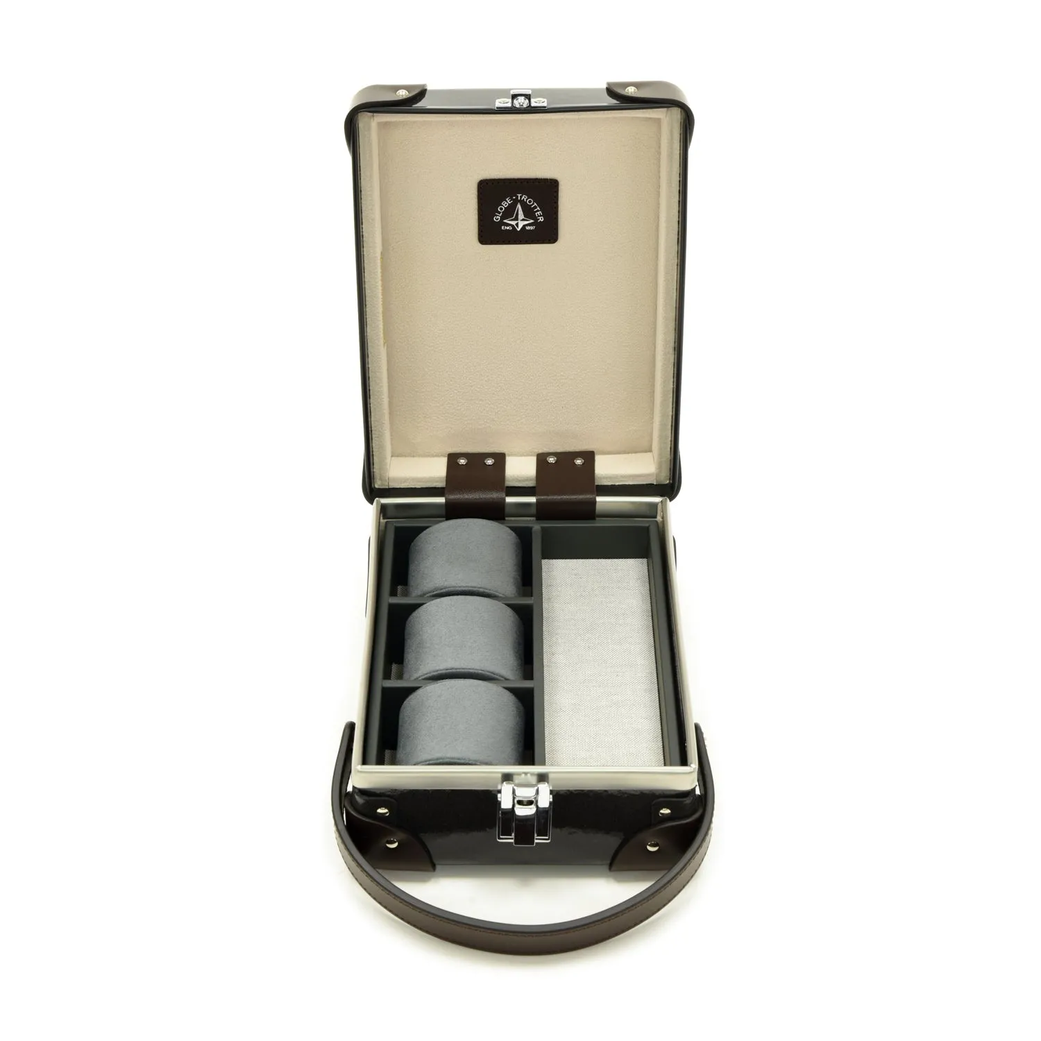 Caviar · 3-Slot Watch Case | Caviar/Chocolate