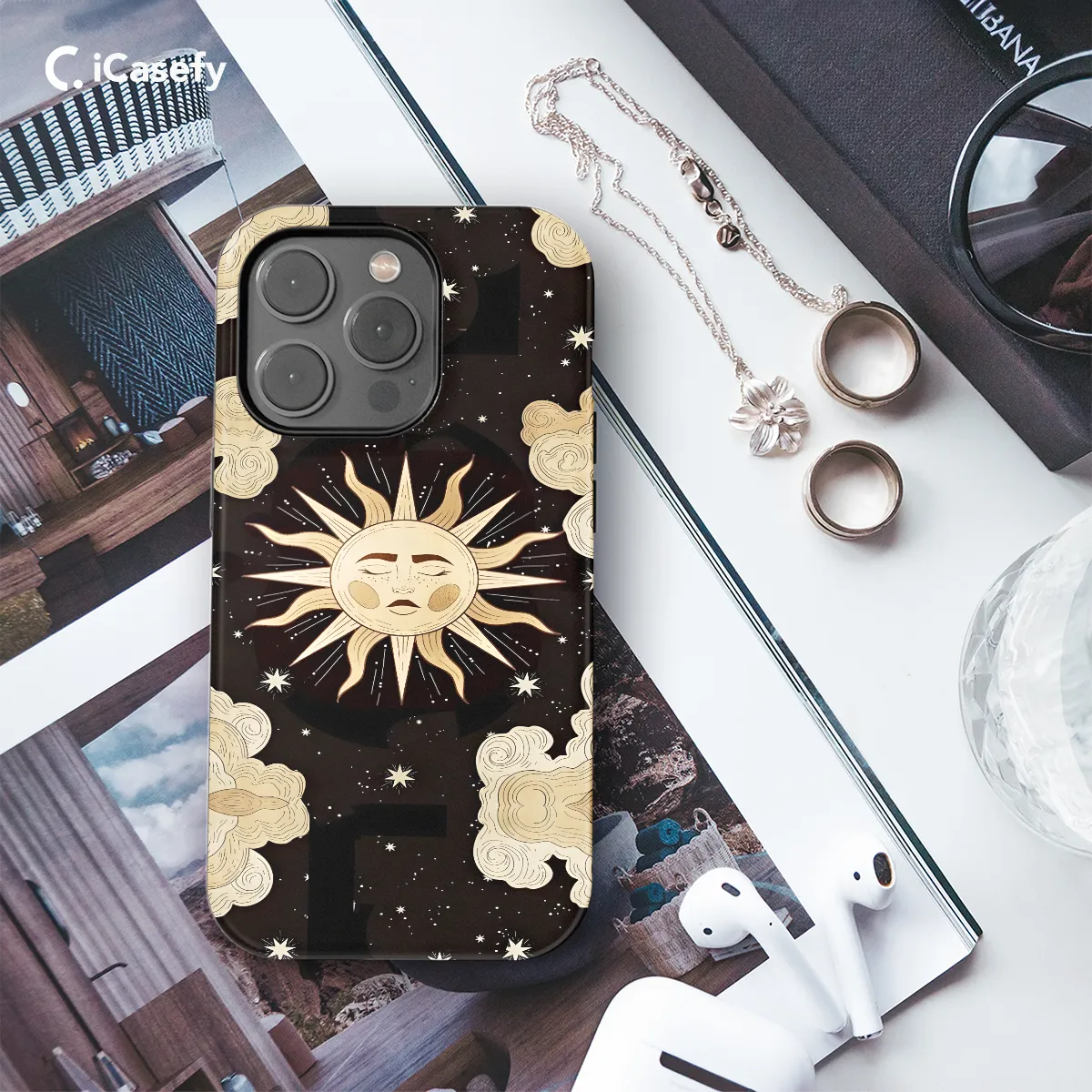 Celestial Night Sun Stars Phone Case iPhone Samsung Pixel & More 296