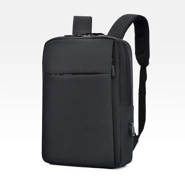 Chic Urban Laptop Backpack with USB Charging Port - Trendy Polyester Bag for Commuting and Travel