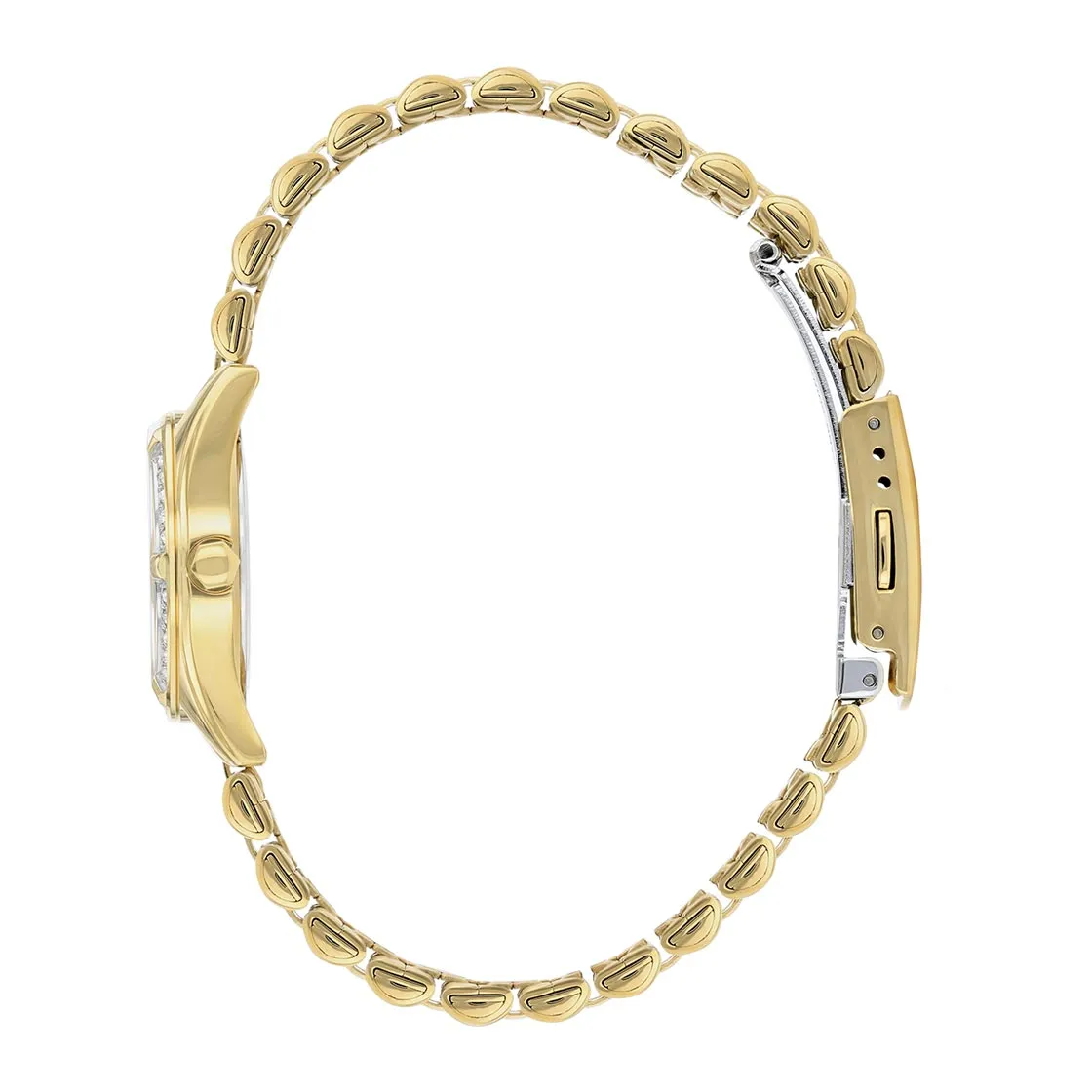 Citizen Ladies Swarovski Crystal Quartz Mother of Pearl Gold Dress Watch EU6062-50D