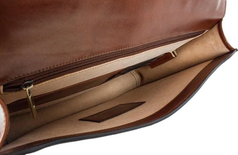 Council Briefcase - Brown Leather