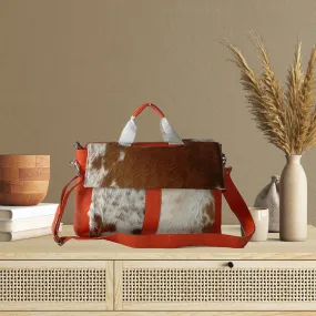 Cowhide office briefcase bag