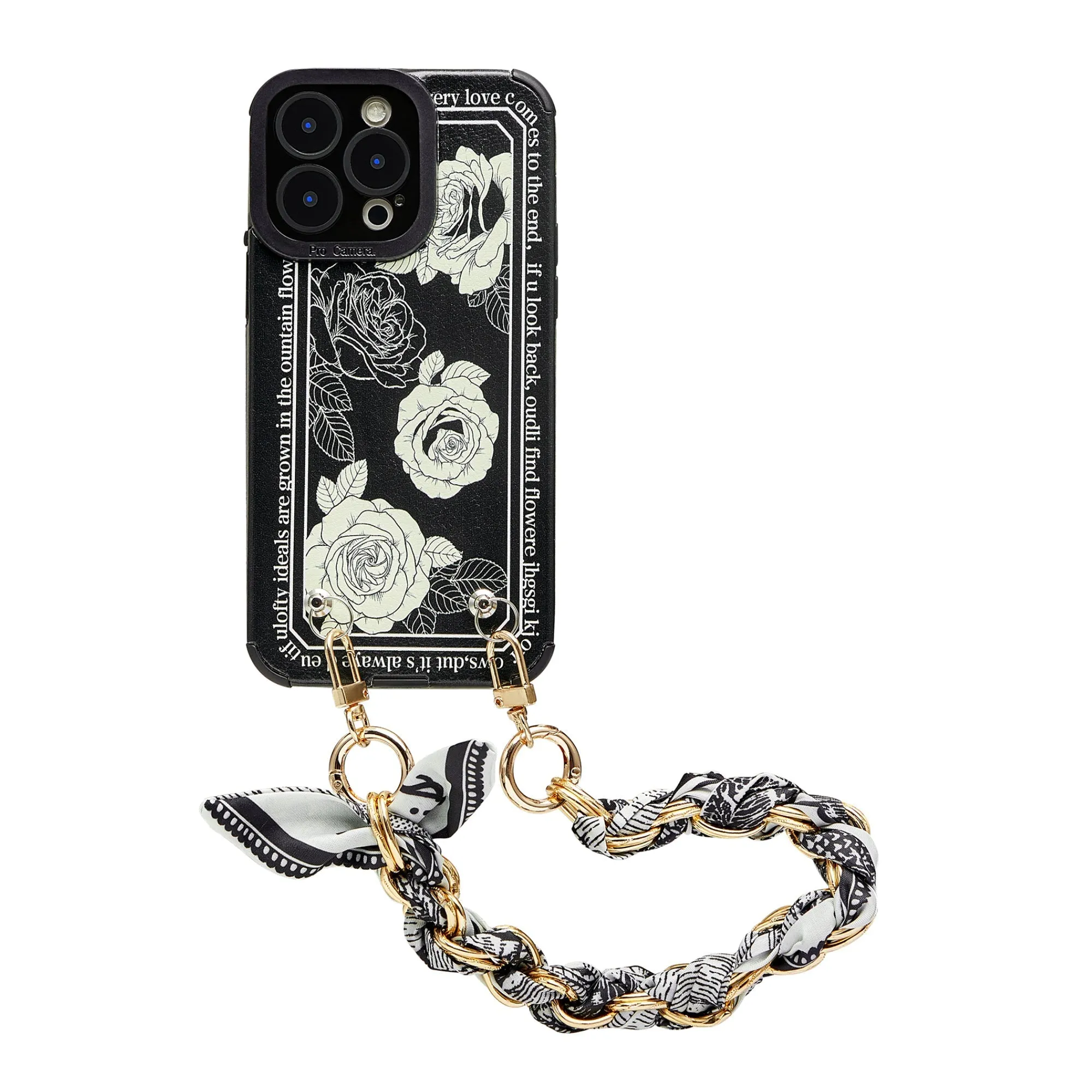 Cross-body Vintage Floral Phone Case with Chain