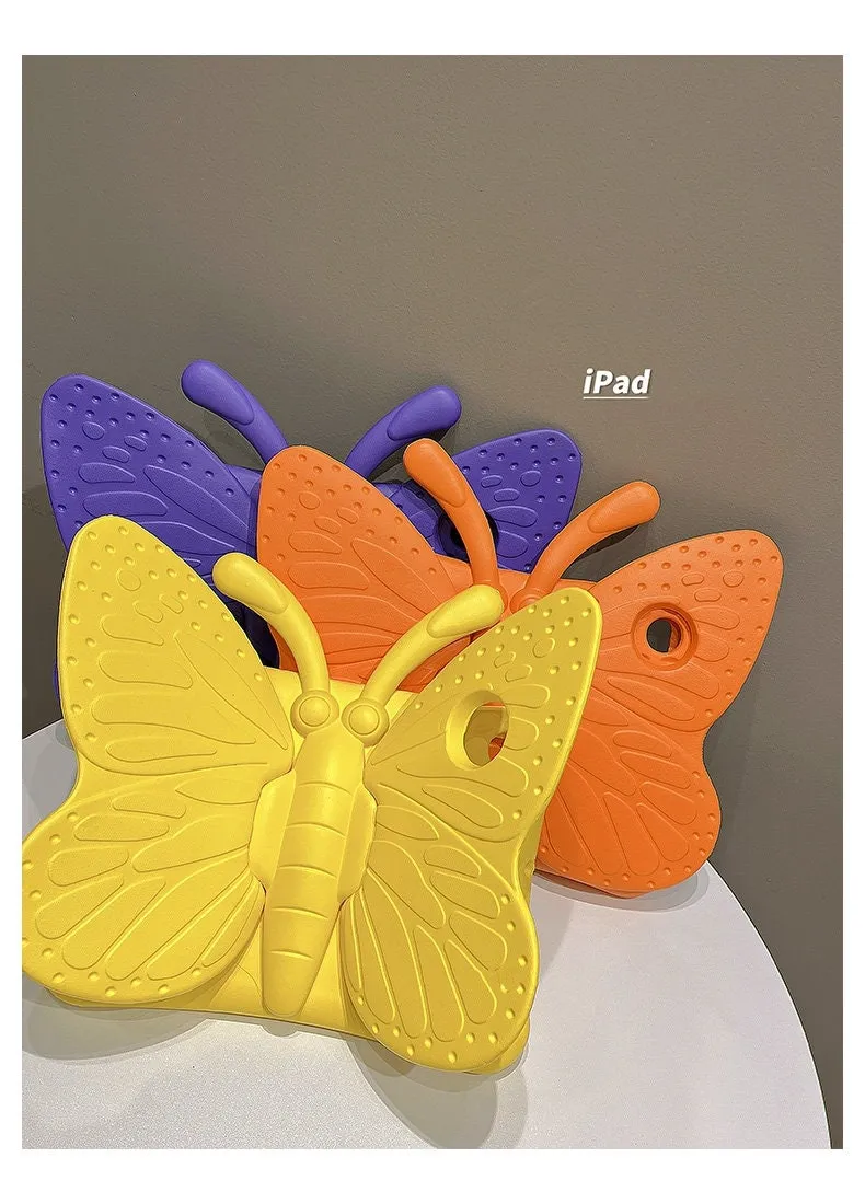 Cute Butterfly with Built in Foldable Wings Stand Design Protective Shockproof Case for iPad 2017 2018 2019 2020 2021 2022 Pro Air 1 2 3 4 5