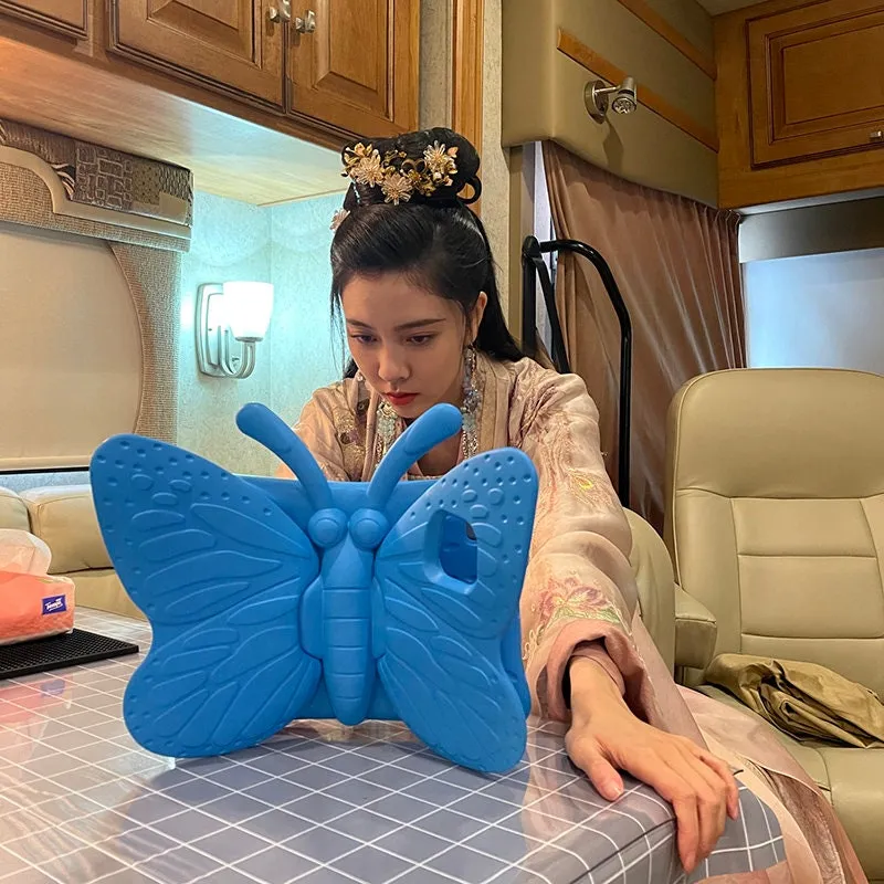 Cute Butterfly with Built in Foldable Wings Stand Design Protective Shockproof Case for iPad 2017 2018 2019 2020 2021 2022 Pro Air 1 2 3 4 5