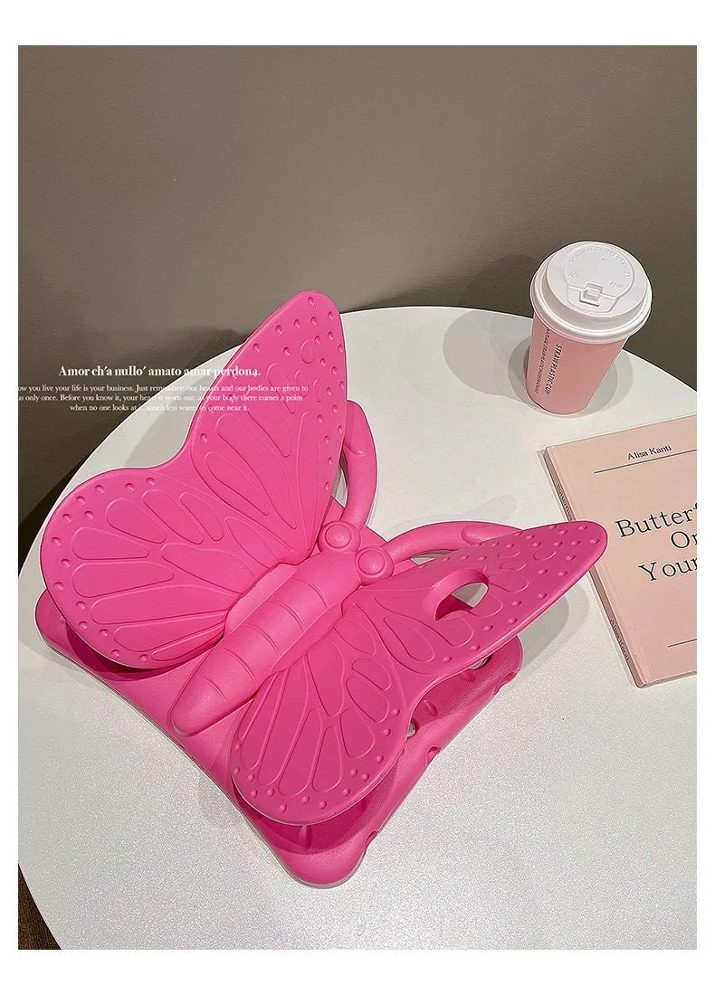 Cute Butterfly with Built in Foldable Wings Stand Design Protective Shockproof Case for iPad 2017 2018 2019 2020 2021 2022 Pro Air 1 2 3 4 5