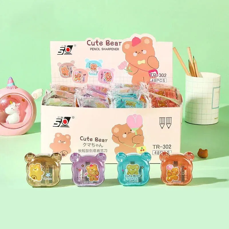 Cute Little Bear Shaped Double Hole Pencil Sharpener