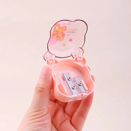 Cute Little Bear Shaped Double Hole Pencil Sharpener