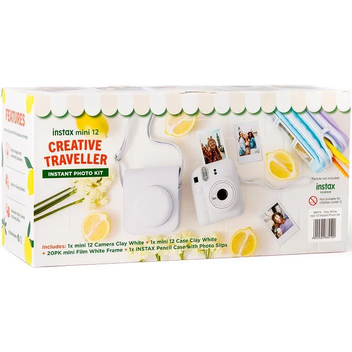 Fujifilm Instax Mini12 Creative Traveller Instant Photo Kit (Clay White)