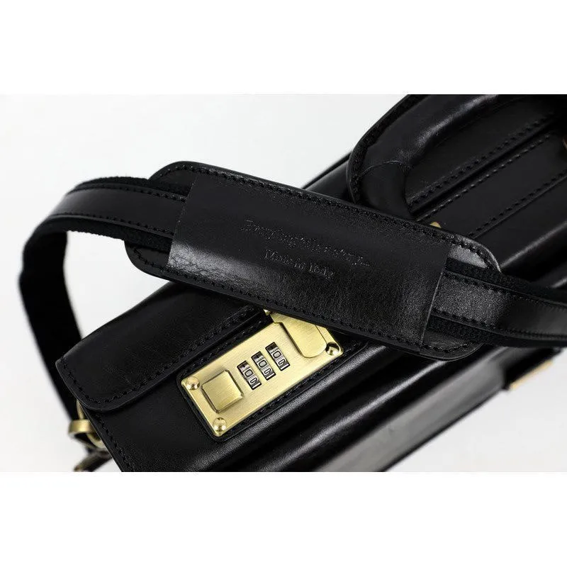 Full Grain Italian Leather Code-lock Briefcase - The Watchmen