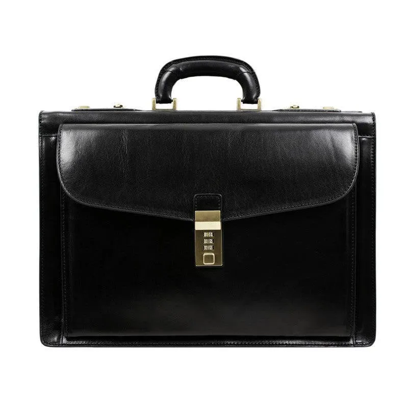 Full Grain Italian Leather Code-lock Briefcase - The Watchmen