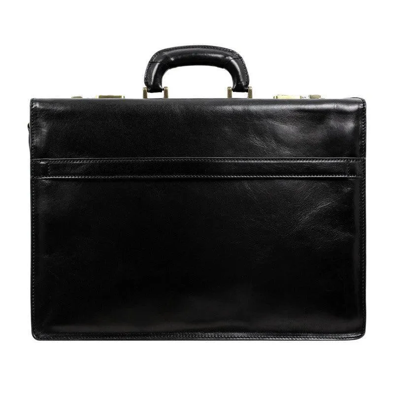 Full Grain Italian Leather Code-lock Briefcase - The Watchmen
