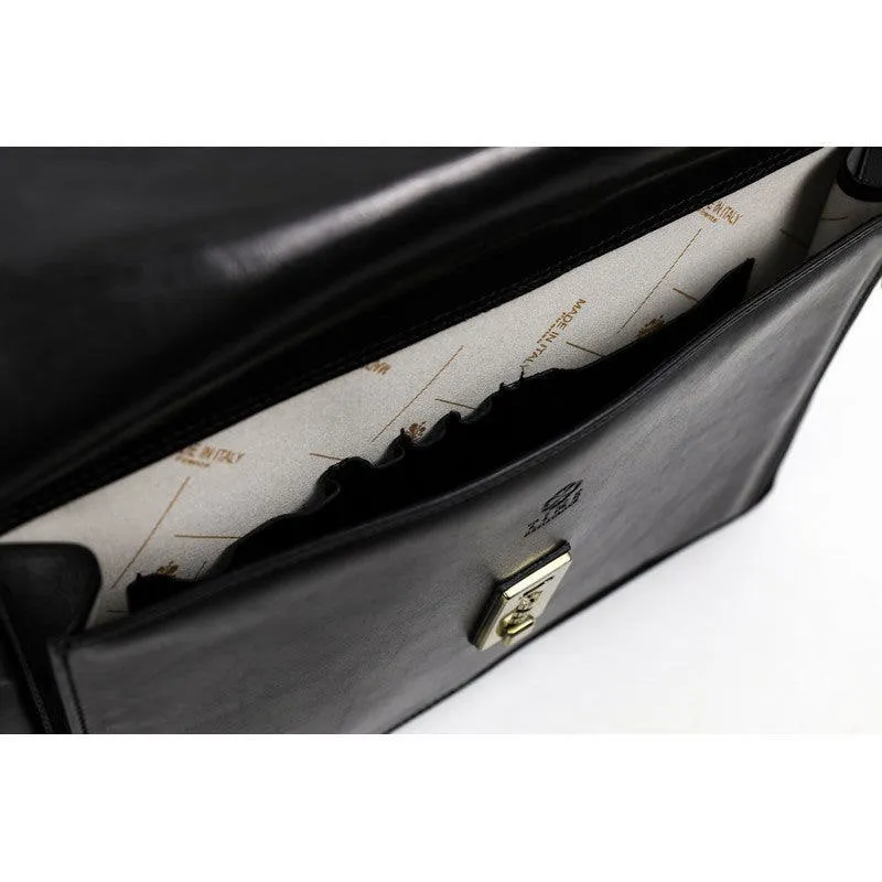 Full Grain Italian Leather Code-lock Briefcase - The Watchmen