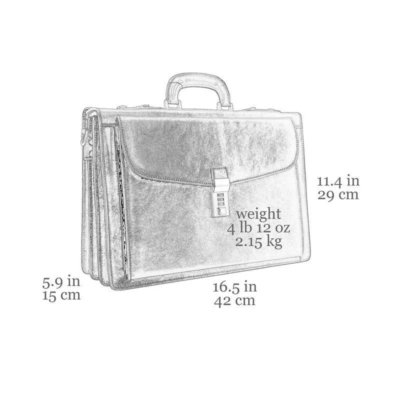 Full Grain Italian Leather Code-lock Briefcase - The Watchmen