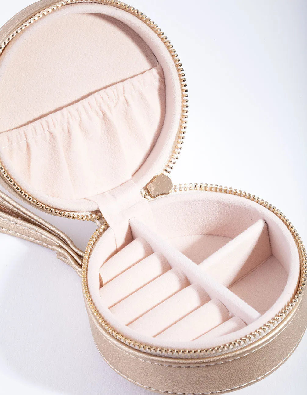 Gold Round Jewellery Box