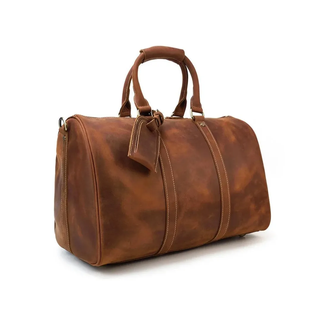 Handmade Genuine Leather Travel Weekender Bag