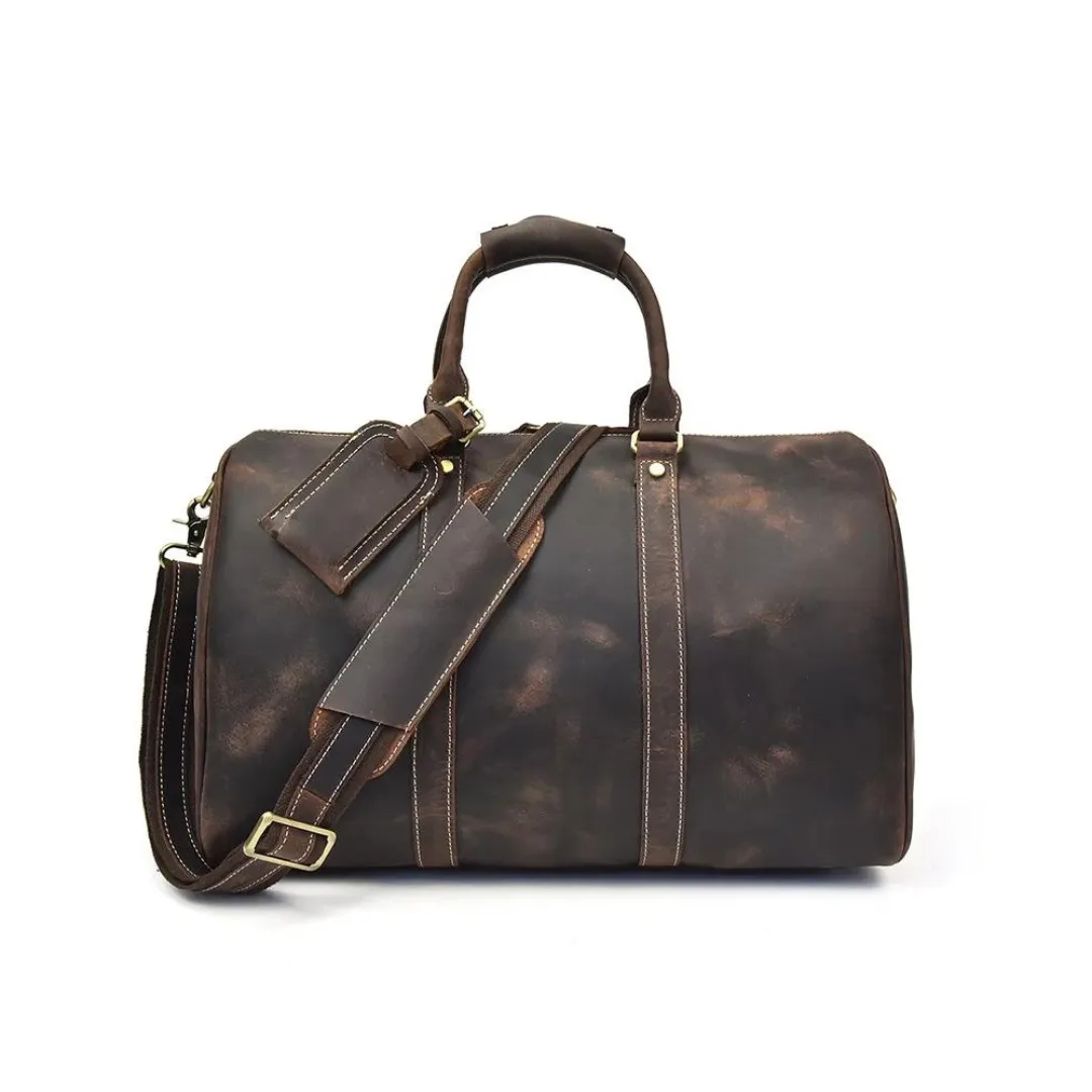 Handmade Genuine Leather Travel Weekender Bag