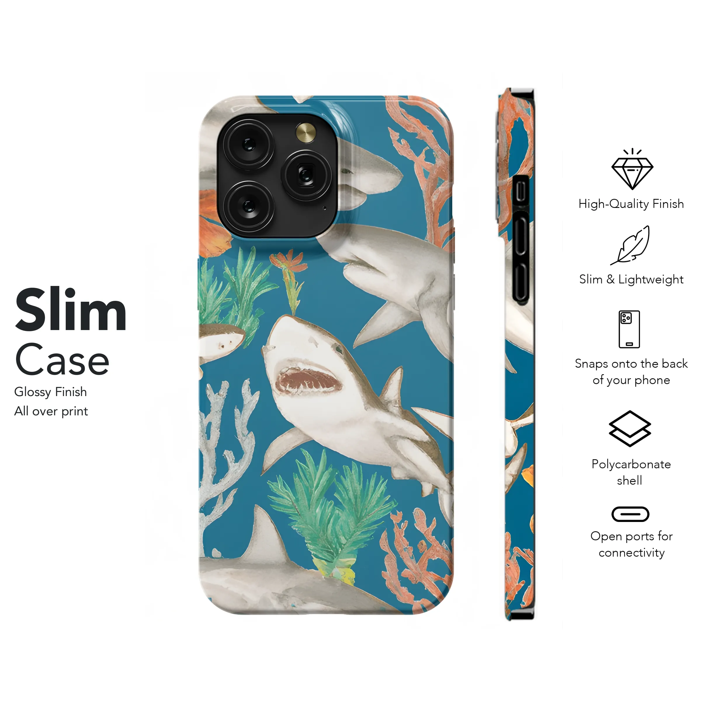 Happy Sharks Phone Case iPhone Samsung Cover Pixel 2946