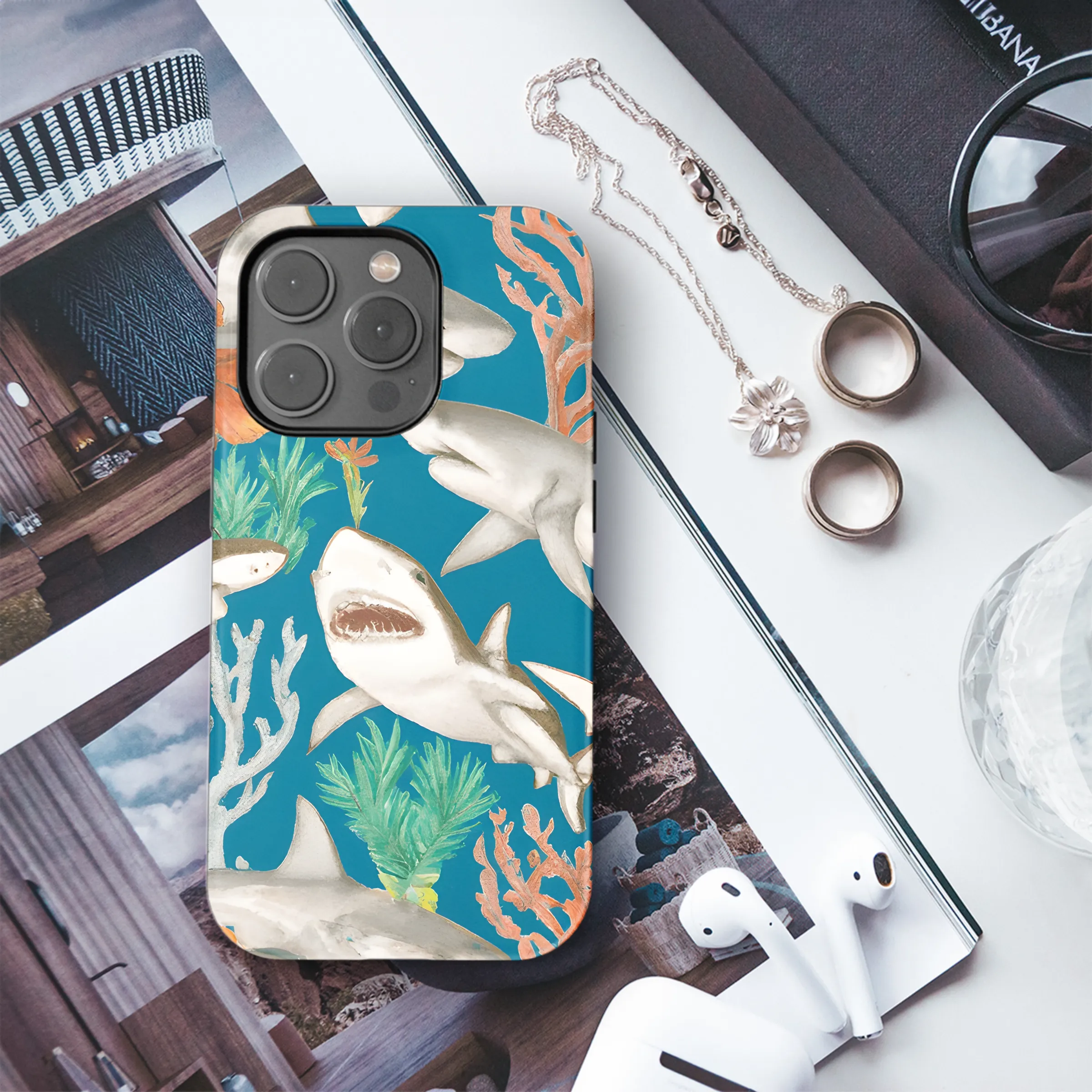 Happy Sharks Phone Case iPhone Samsung Cover Pixel 2946