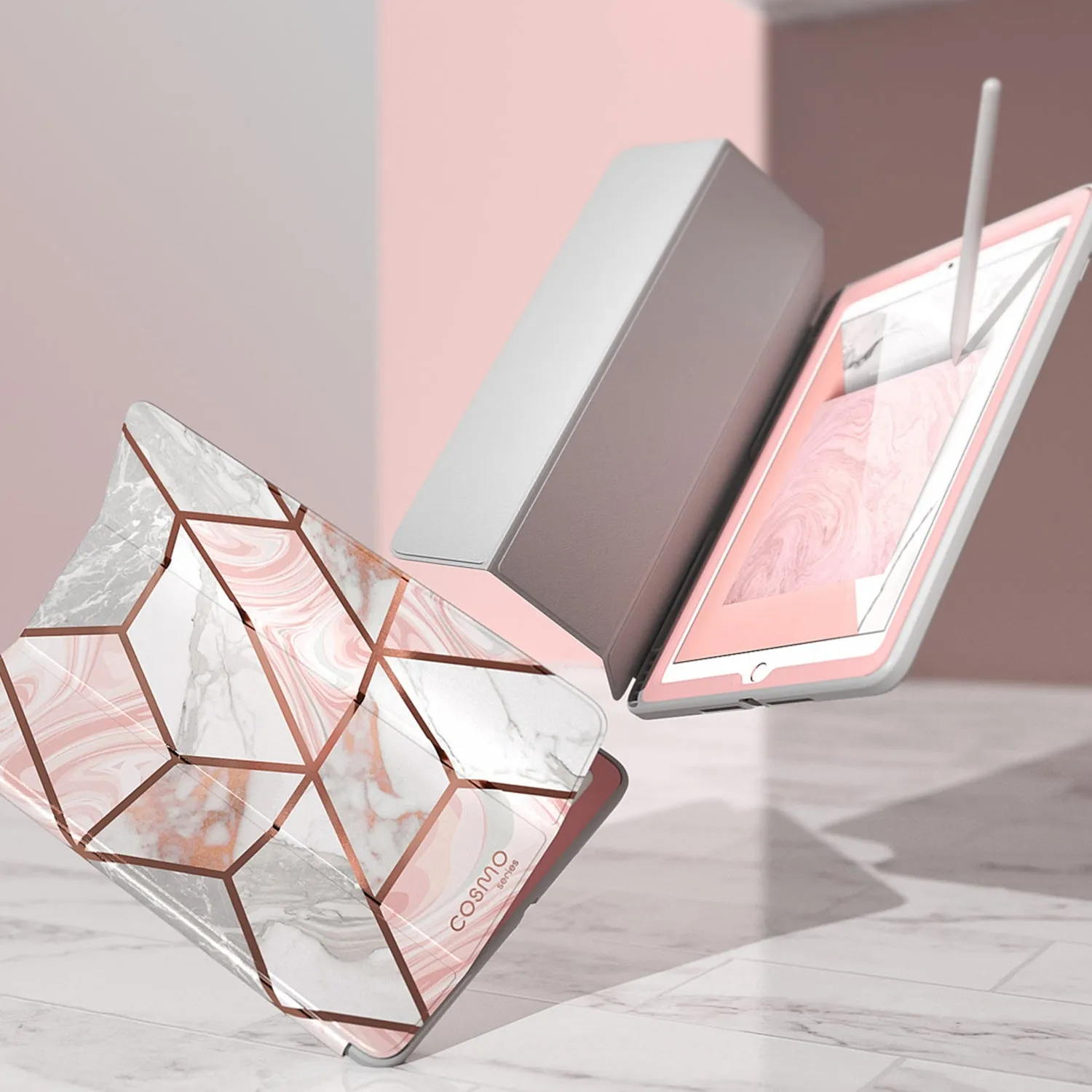 iPad 9.7 inch (2017 & 2018) Cosmo Case(open box)-Marble Pink