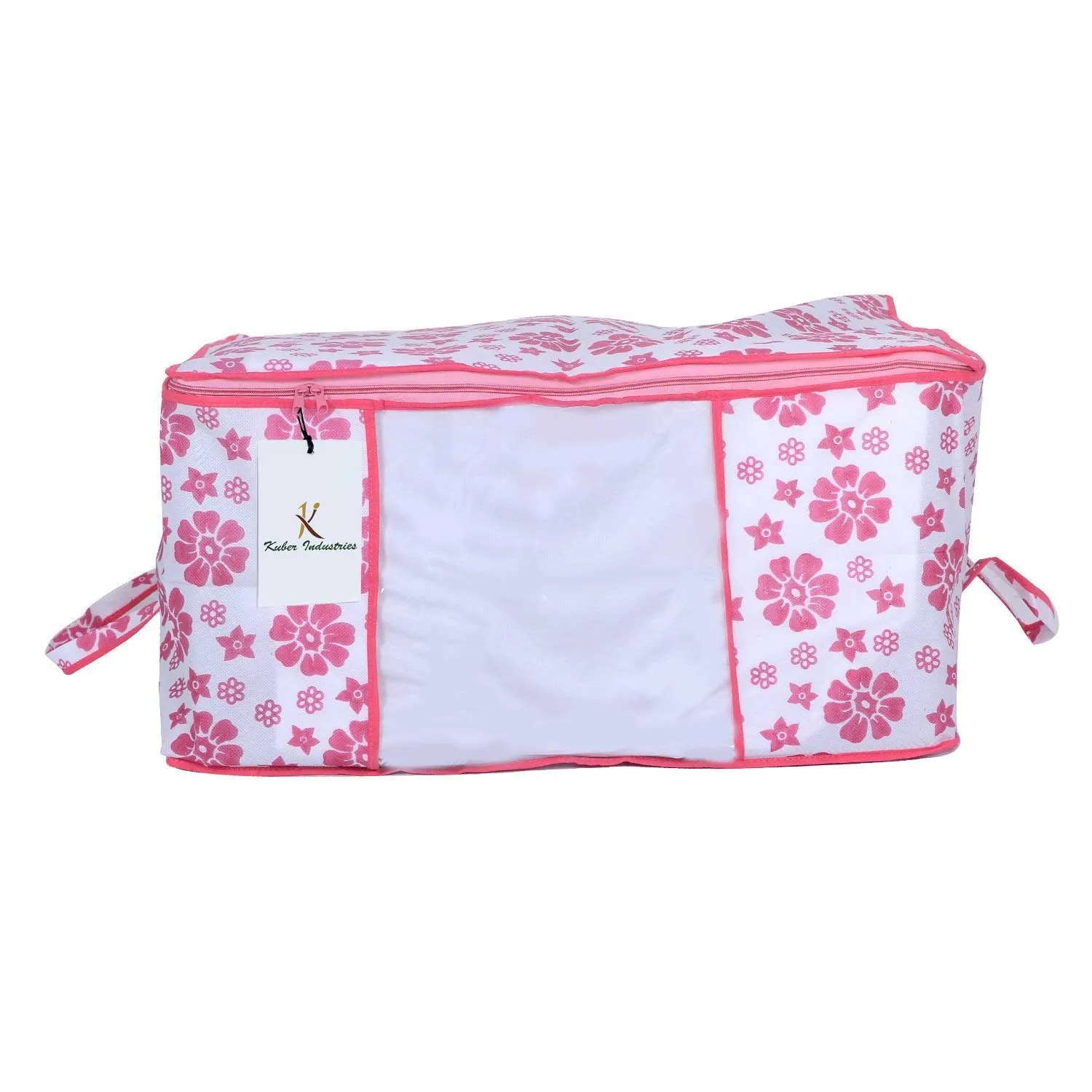 Kuber Industries Rectangular Non Woven Storage Organiser, X-Large, Pink (UNDERPinkf13), 2 Piece