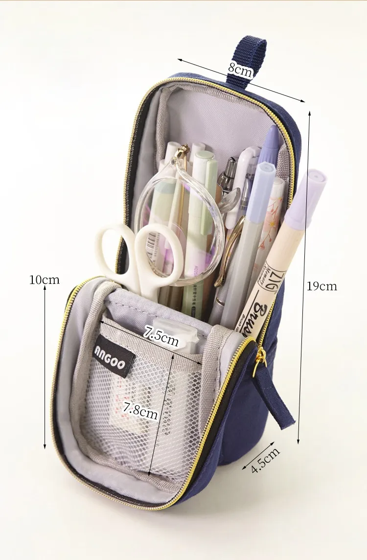 Large Capacity Multifunctional Mobile Phone Holder Pencil Case Canvas Pen Bag Pencil Case