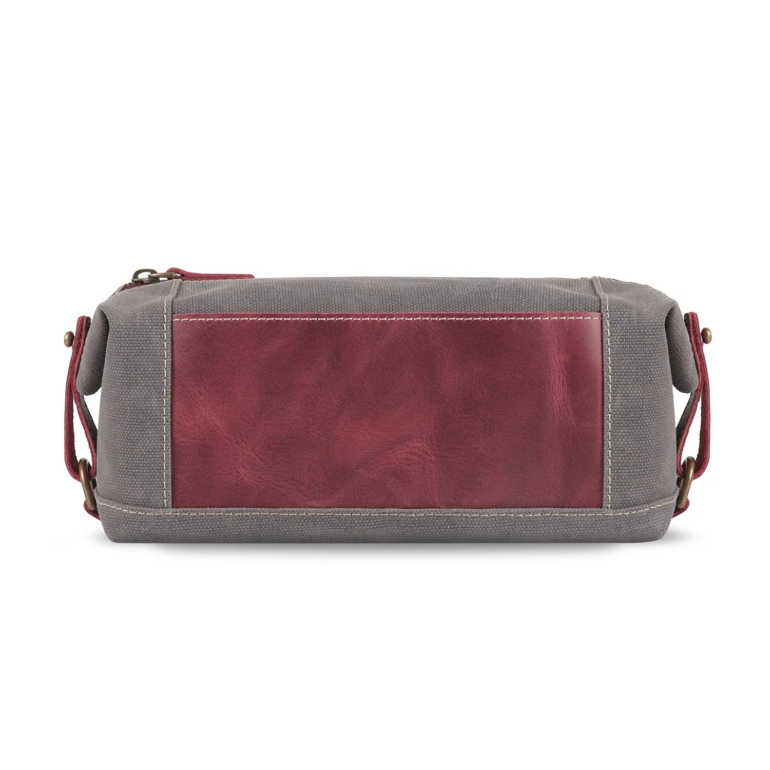 Londo Toiletry Bag Top Grain Leather and Canvas Travel Bag Dopp Kit Makeup Case, Cosmetic Bag