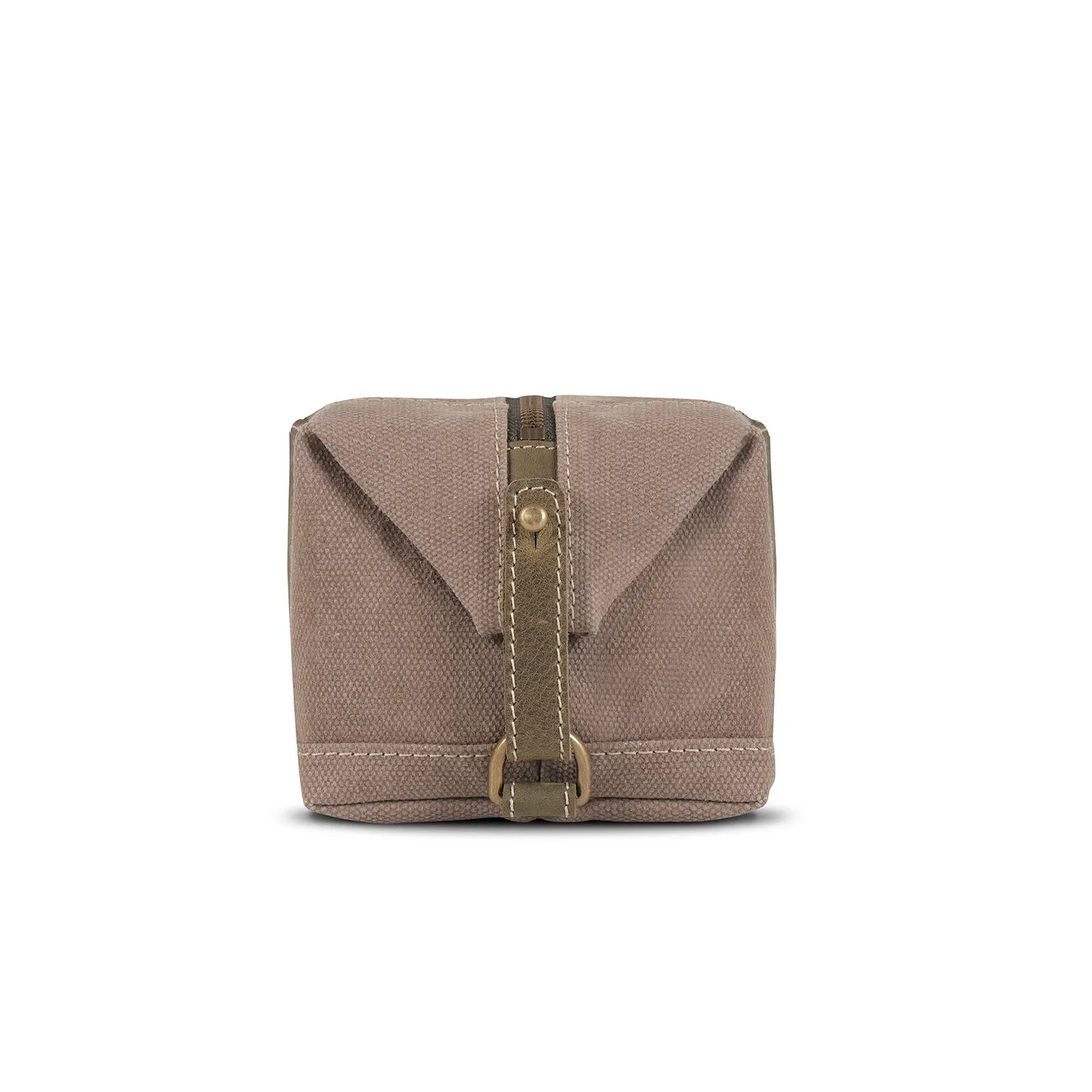 Londo Toiletry Bag Top Grain Leather and Canvas Travel Bag Dopp Kit Makeup Case, Cosmetic Bag