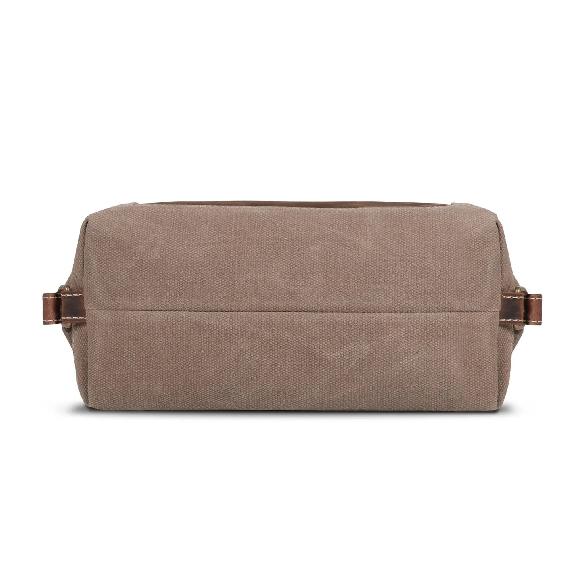 Londo Toiletry Bag Top Grain Leather and Canvas Travel Bag Dopp Kit Makeup Case, Cosmetic Bag