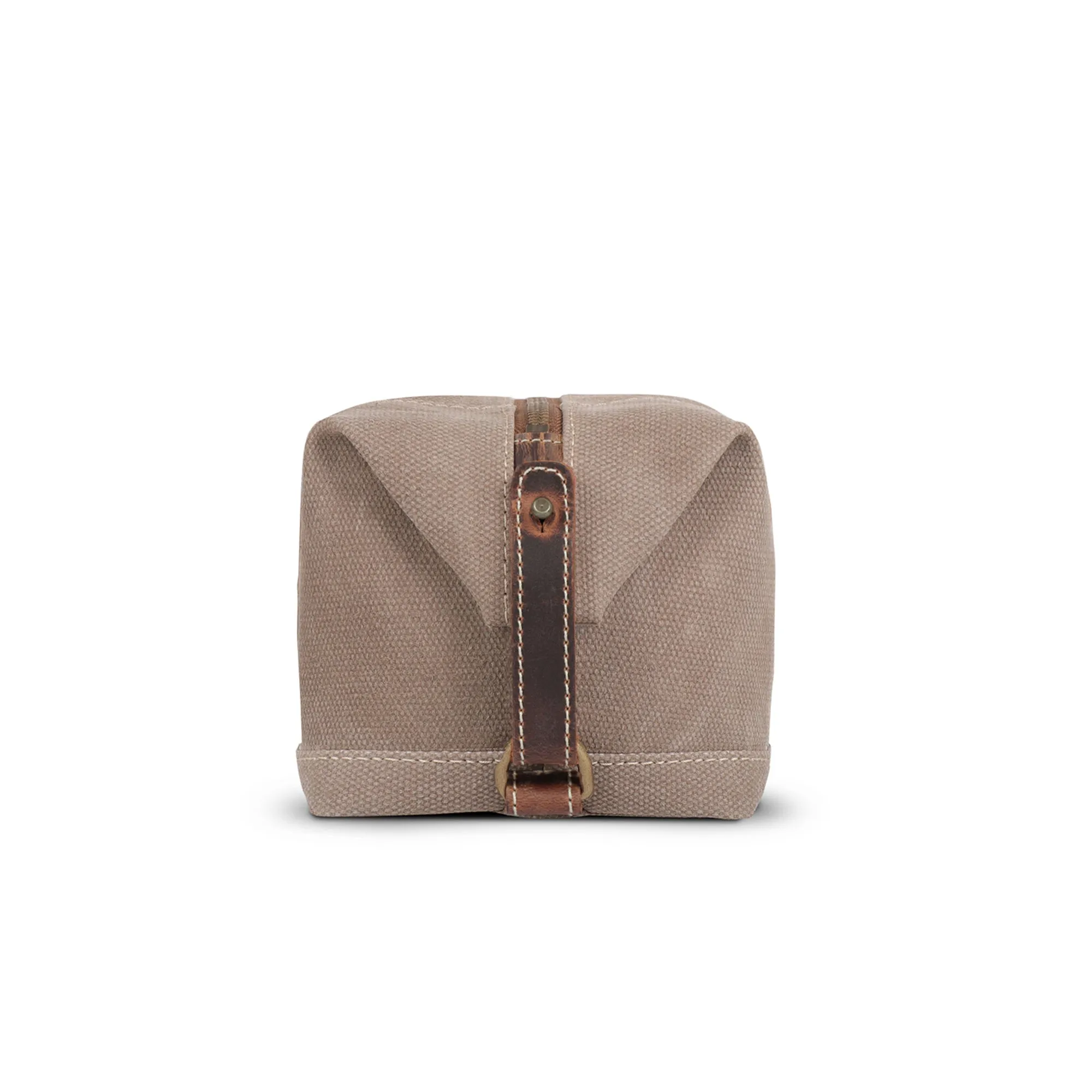 Londo Toiletry Bag Top Grain Leather and Canvas Travel Bag Dopp Kit Makeup Case, Cosmetic Bag