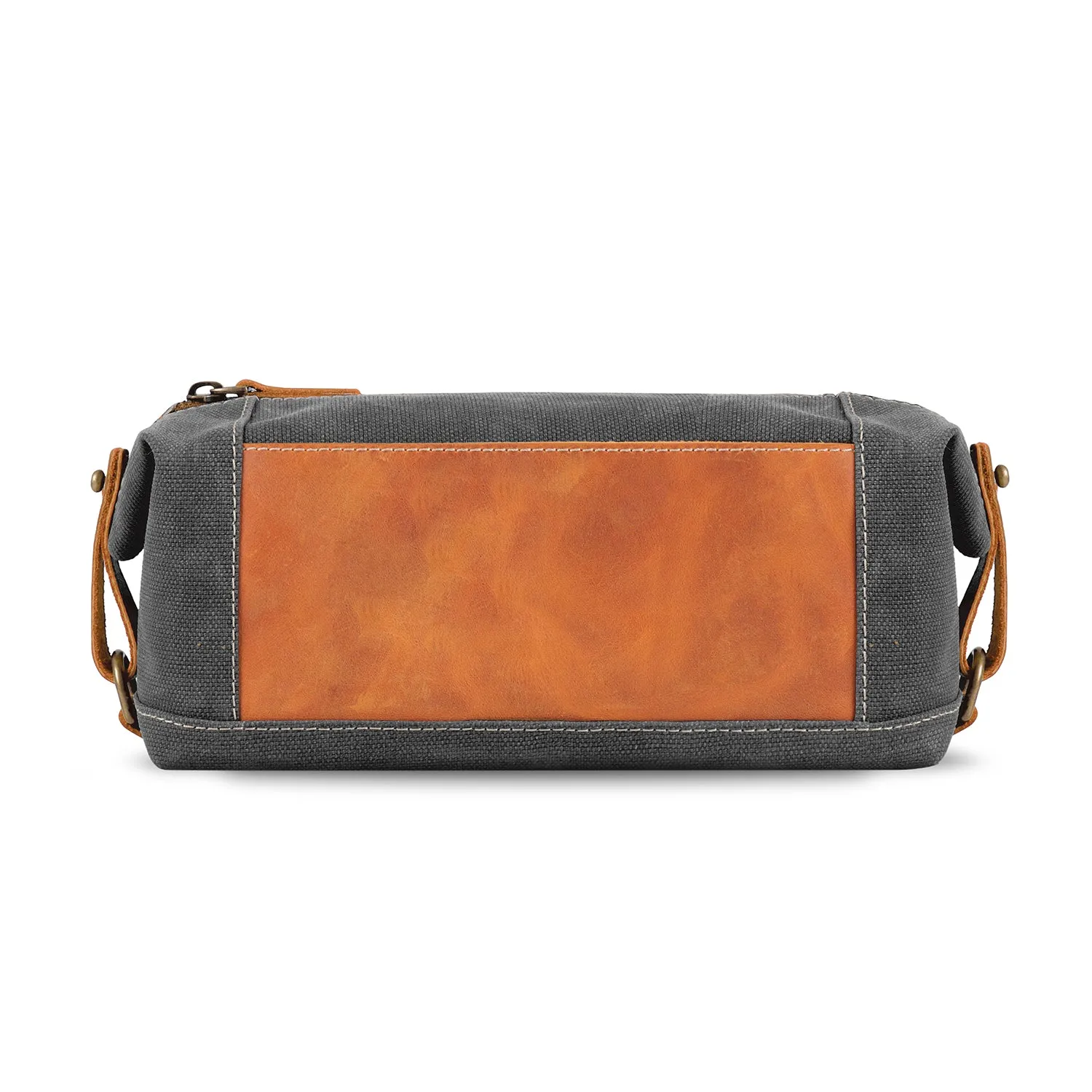 Londo Toiletry Bag Top Grain Leather and Canvas Travel Bag Dopp Kit Makeup Case, Cosmetic Bag