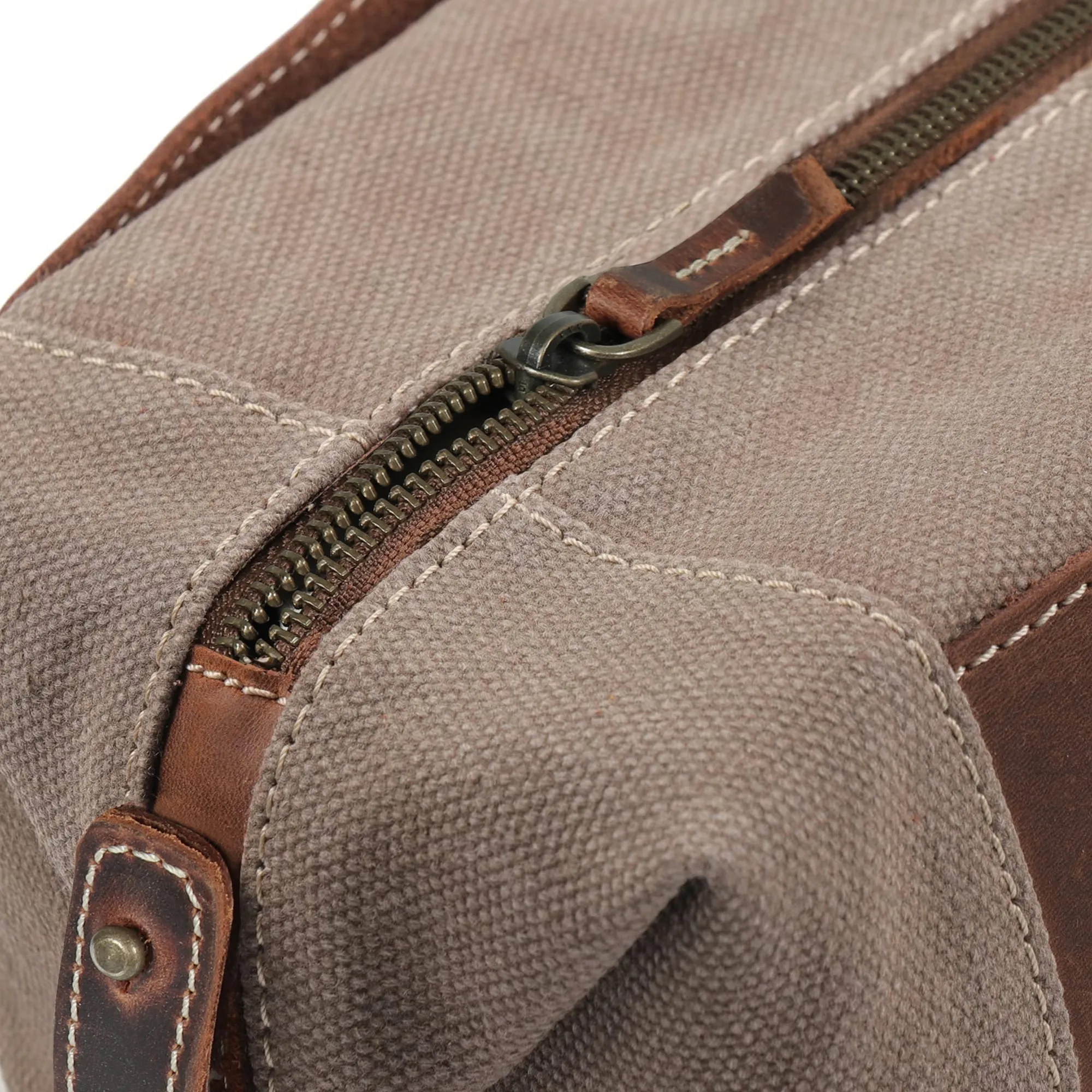 Londo Toiletry Bag Top Grain Leather and Canvas Travel Bag Dopp Kit Makeup Case, Cosmetic Bag