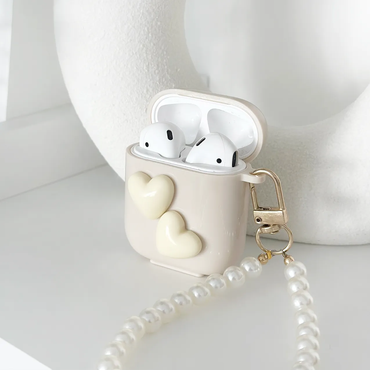 Nude Hearts Airpods Case